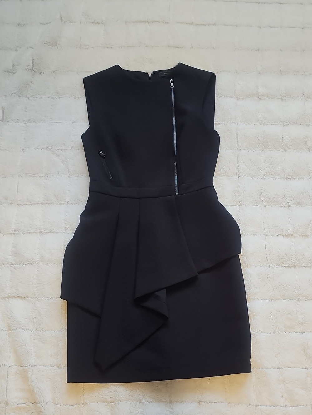 BCBGMaxAzria Black Sleeveless Peplum Mini Dress